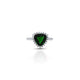 Sterling Silver Triangular Synthetic Green Emerald Ring for Her