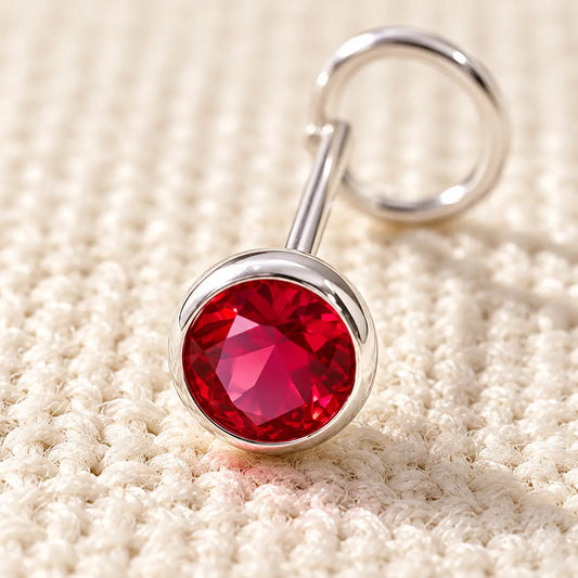 Silver Nose Pin with Round Multicolour Stones