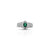 Sterling Silver Synthetic Oval cut Green Stone Hexagonal Ring for Boys