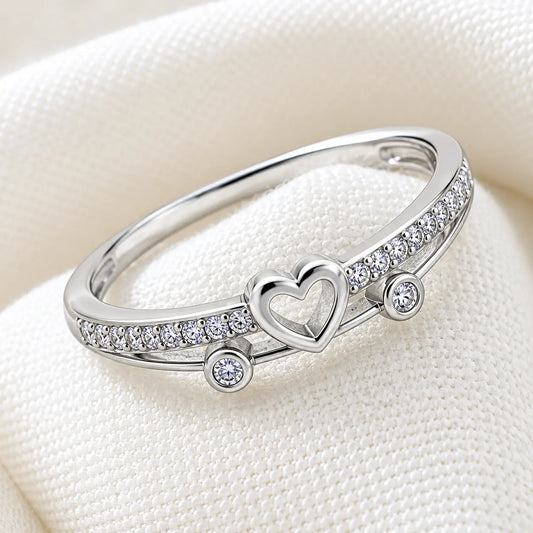Minimal Heart Hollow Ring