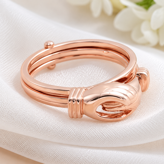 Silver Gold Rose Hug Ring