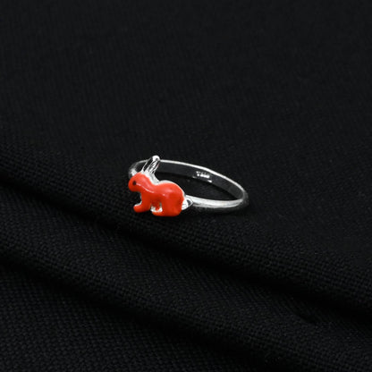 Stylish silver ring with a small rabbit design, ideal for a cute and whimsical baby gift