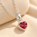 Premium Heart-Shaped Stone Silver Pendent Necklace