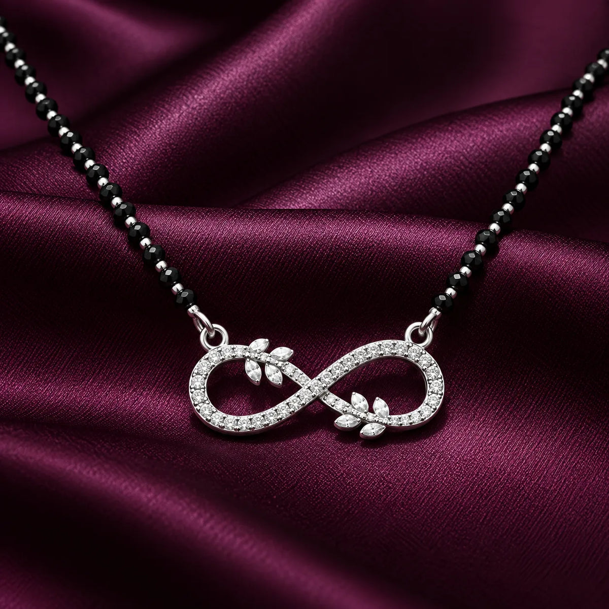 Leaf Infinity Silver Mangalsutra