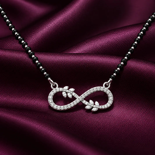 Leaf Infinity Silver Mangalsutra
