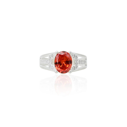 Silver antique boys' ring featuring a striking red gem for a bold, timeless look.