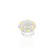 Silver Solitaire Yellow Flower Gems Ring