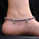 Silver Beautiful Pink &amp; Green Beaded Birds Charm Girls' Anklets