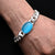 Silver Center Blue Stone Chain Design Bracelet for Men