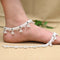 Traditional Silver Anklet Payal with Ghungroo Bells and Green Stones.