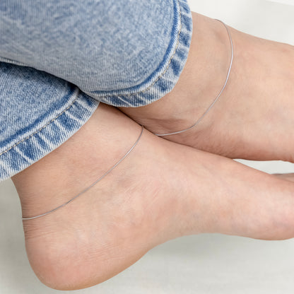 Plain Silver Anklet Minimal Everyday Wear