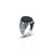 Elegant silver ring with a bold oval-shaped black stone, ideal for any occasion