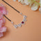 Premium Silver Mangalsutra with Heart Pink and White Gemstone Design.