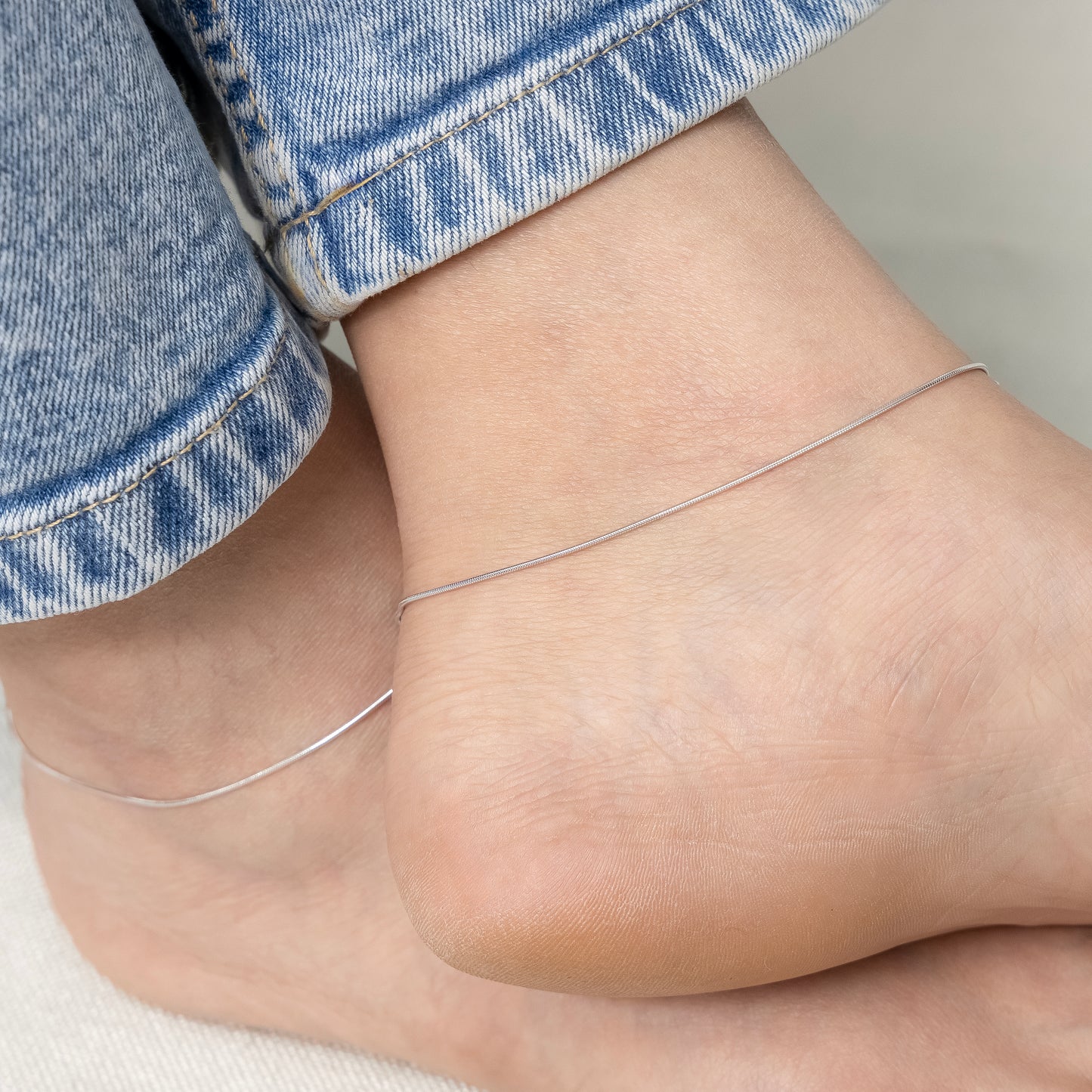 Plain Silver Anklet Minimal Everyday Wear