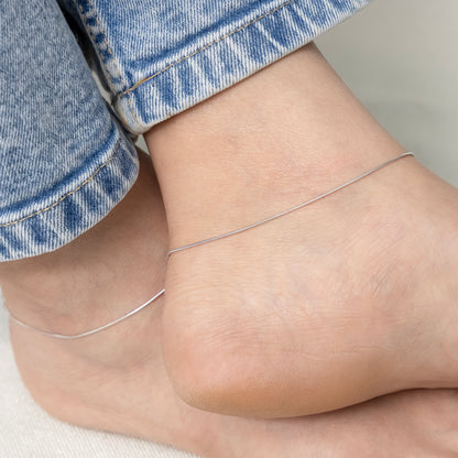 Plain Silver Anklet Minimal Everyday Wear