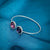 Sterling Silver Kada with Royal Blue and Pink Gemstones