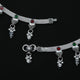 Designer Silver Payal Red Green Stones with Ghungroo