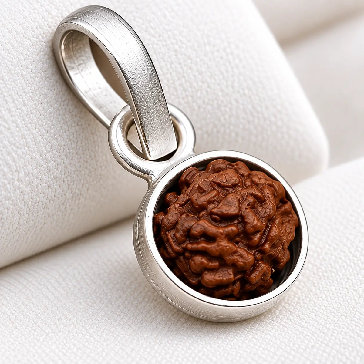 Silver Rudraksha Classic Round Pendant