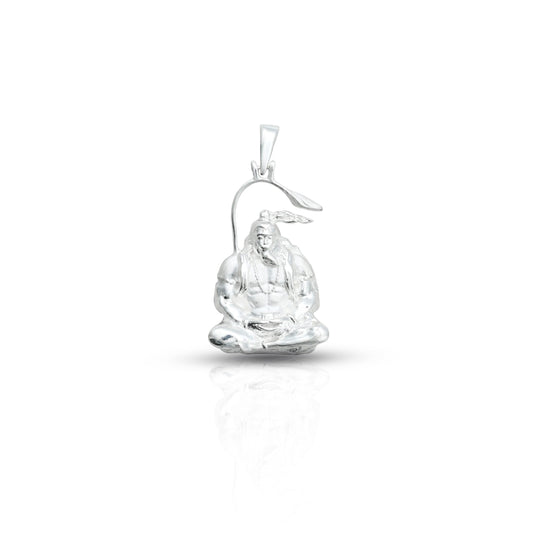 Sterling silver pendant featuring a detailed Lord Hanuman figure for strength and devotion