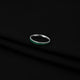 Sterling Silver Trendy Sleek Green Stripe RIng for Girls