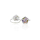 Silver Silver Colourful Gems Toe Rings