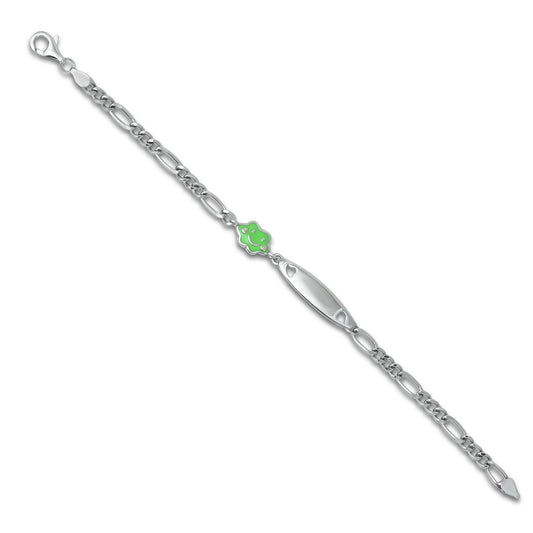 Sterling silver bracelet featuring a green star design for a vibrant look