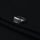 Sterling Silver Small CZ Green Stone Square Ring