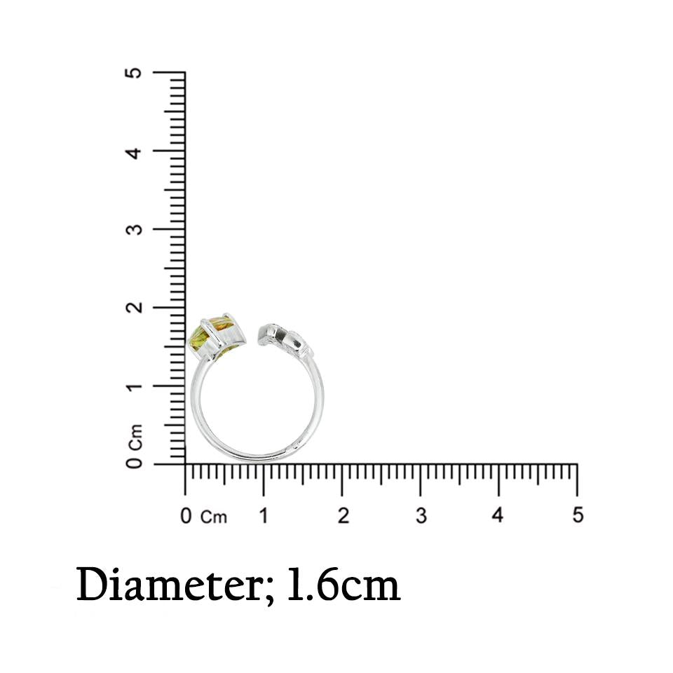 Charming 925 silver yellow heart love ring for women, designed to express affection