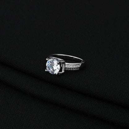 Sterling silver 'Spark of the Moonlight' ring, designed for girls with a delicate and radiant moonlit glow.