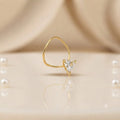 Beautiful Gold Polish White Gem Triangular Nosepin