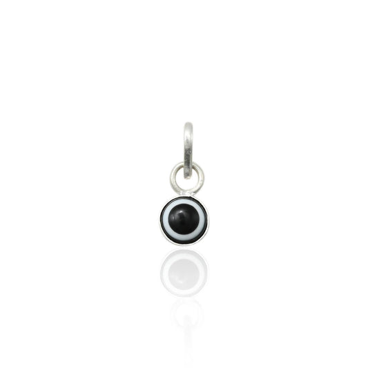 Classic black silver evil eye pendant designed for Nazar protection