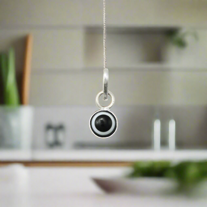 925 silver evil eye pendant with black finish for spiritual defense