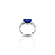 Sterling Silver "Winter Love" Heart-Cut Blue Stone Ring for Her