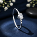 Silver Heart Solitaire Ring for Women