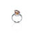 Sterling Silver Peach Oval Shape Stone with Two Butterfly Ring for Girls