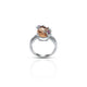 Sterling Silver Peach Oval Shape Stone with Two Butterfly Ring for Girls