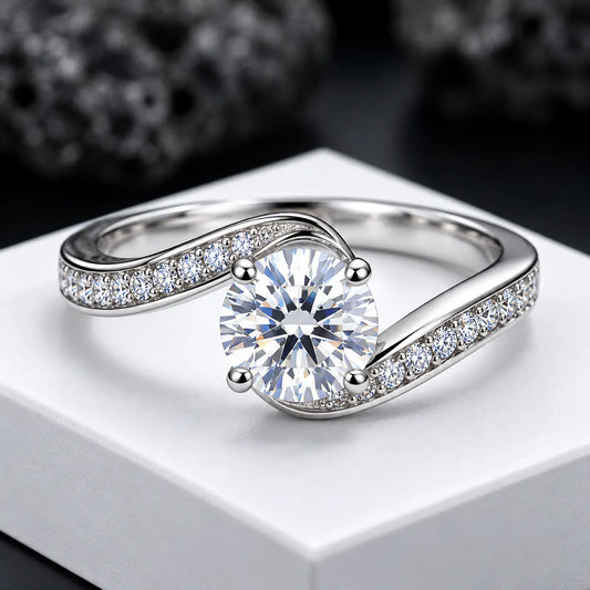Claire Moissanite Ring in Sterling Silver