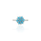 Silver Foxy Sky Blue Gems Ring for Girls