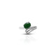 Sterling Silver Oval Green Gem Sinuous Ring for Girls