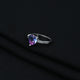 Sterling Silver Blue and Pink Heart Shape Ring for Girls