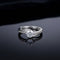 925 Silver Engagement Style Adjustable Ring with Sparkling Crystal