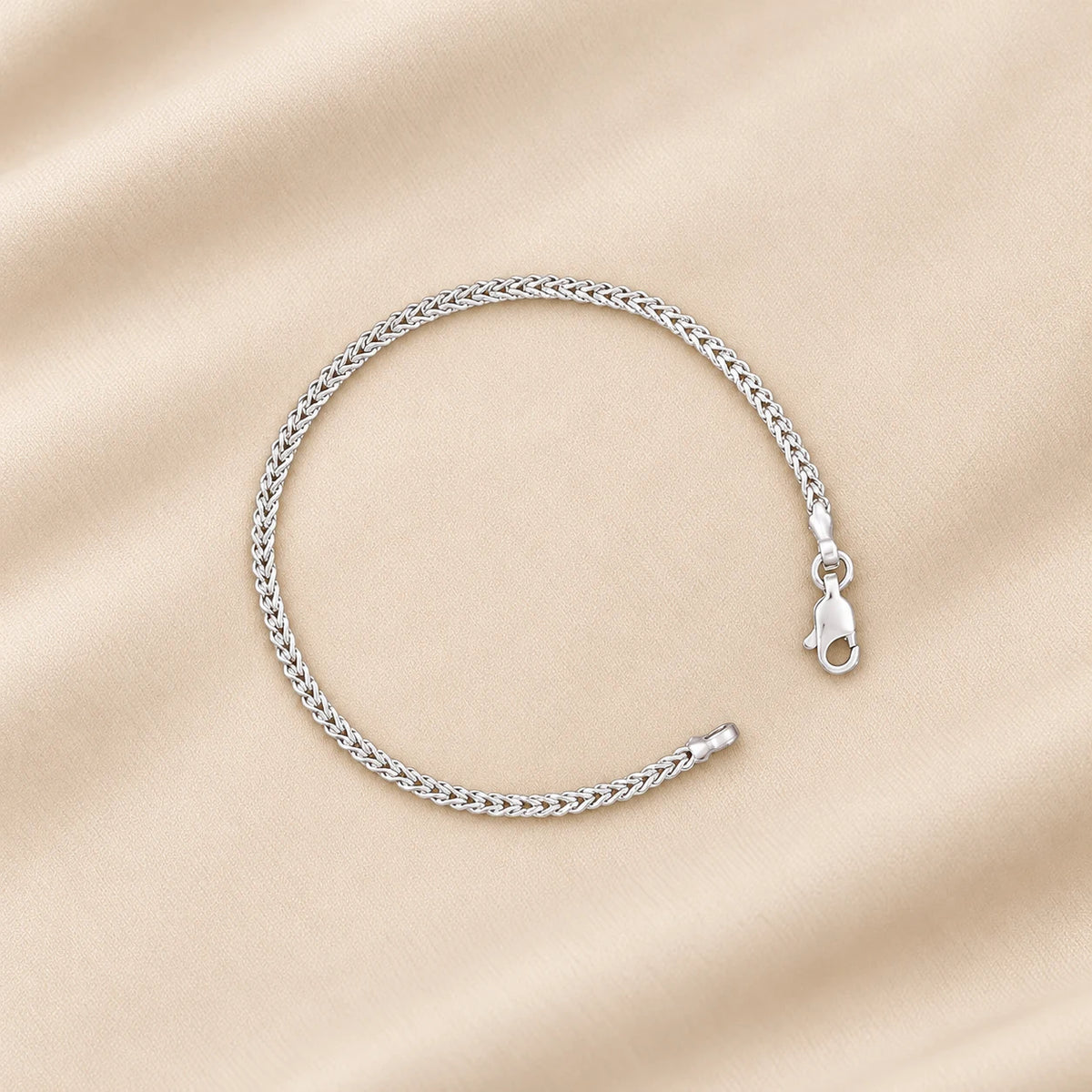 925 Sterling Silver Braided Chain Bracelet for Women
