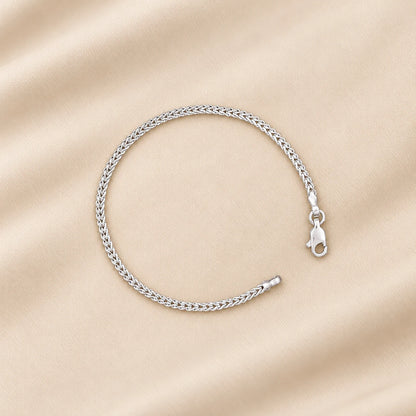 925 Sterling Silver Braided Chain Bracelet for Women