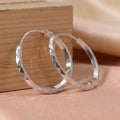 925 Sterling Silver Diamond-Cut Hoop Earrings for Women & Girls