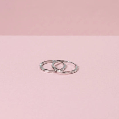 925 Sterling Silver Textured Hoop Earrings for Women