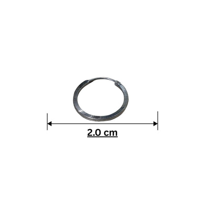 925 Sterling Silver Textured Hoop Earrings for Women