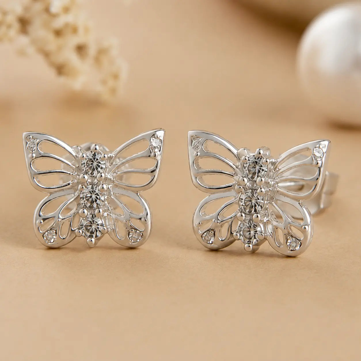 925 Silver Butterfly Stud Earrings