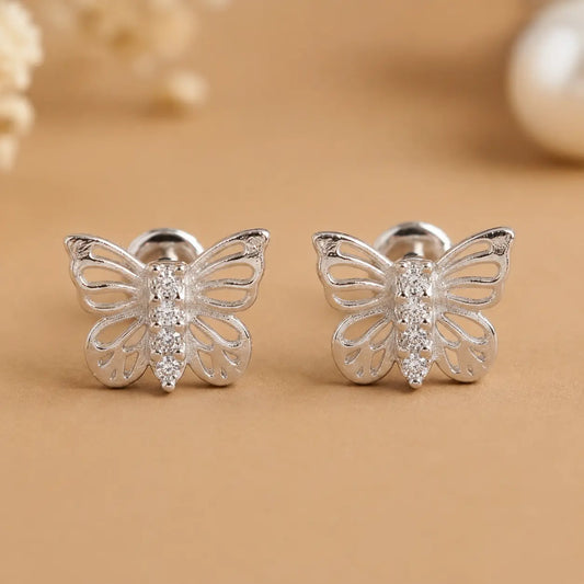 925 Silver Butterfly Stud Earrings