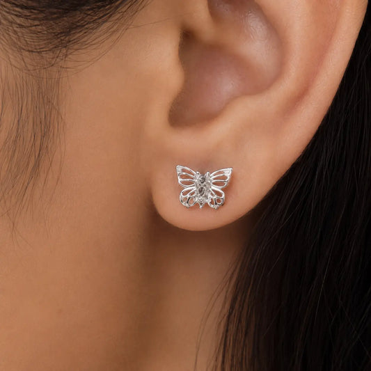 925 Silver Butterfly Stud Earrings