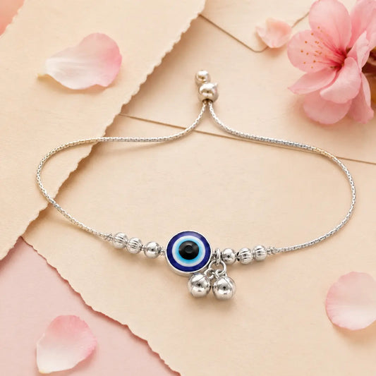 925 Sterling Silver Evil Eye Adjustable Bracelet.